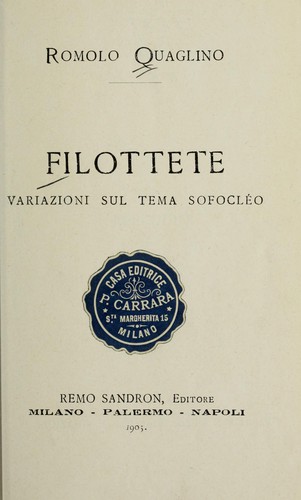 Cover for Filottete