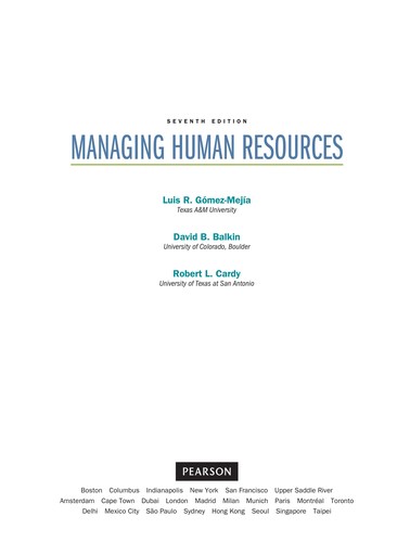 Cover for Managing human resources
