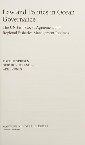 Cover for Law and politics in ocean governance