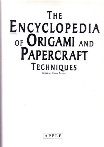 Cover for The Encyclopedia of origami and papercraft techniques