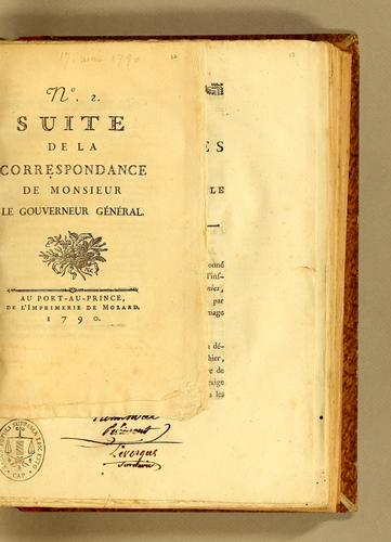 Cover for Suite de la correspondance de Monsieur le gouverneur général