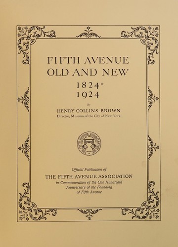 Cover for Fifth avenue old and new, 1824-1924