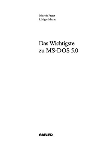 Cover for Das Wichtigste zu MS-DOS 5.0
