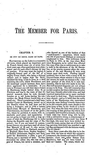 Cover for The member for Paris