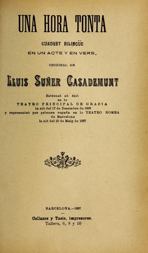 Cover for Una hora tonta