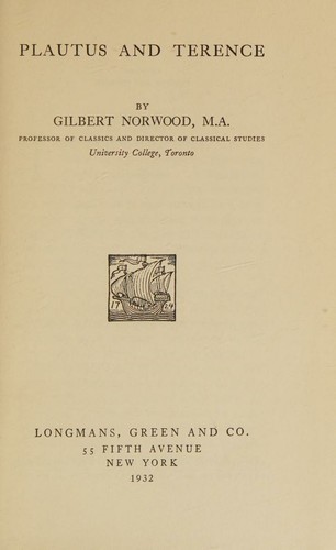 Cover for Plautus and Terence