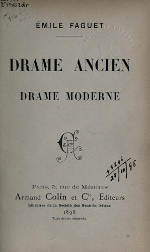 Cover for Drame ancien, drame moderne.