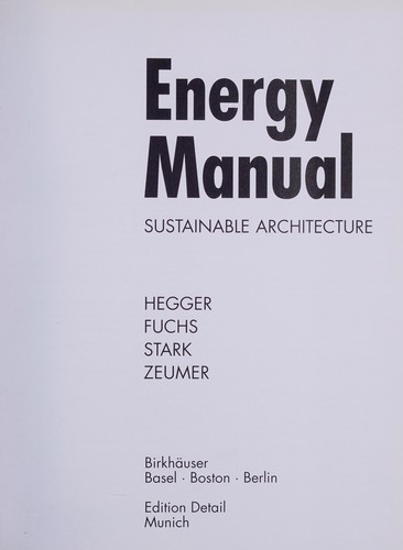 Cover for Energy manual