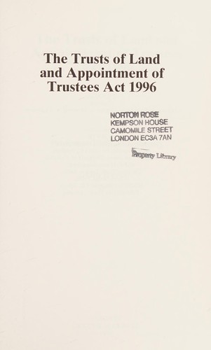 Cover for Trusts of Land and Appointment of Trustees Act, 1996 (Sweet & Maxwell Legislation Handbooks)