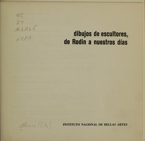 Cover for Dibujos de escultores