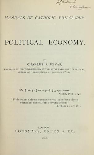Cover for Political economy