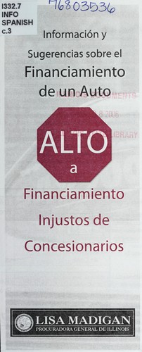 Cover for Información y sugerencias sobre el financiamiento de un auto