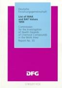 Cover for List of MAK and BAT Values 1999