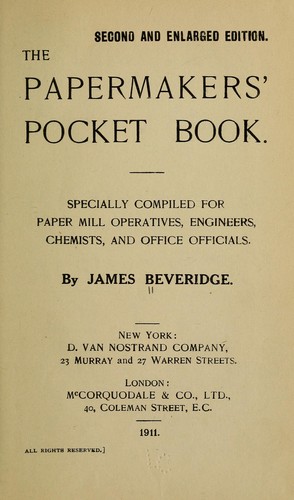 Cover for The papermaker's pocket book