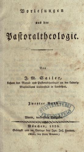 Cover for Vorlesungen aus der Pastoraltheologie