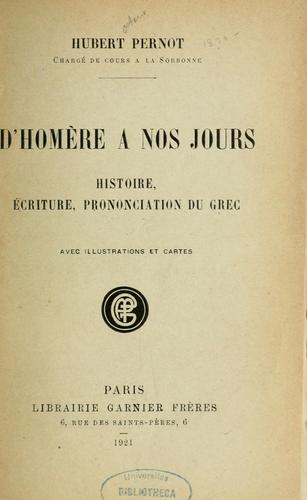 Cover for D'Homère à nos jours