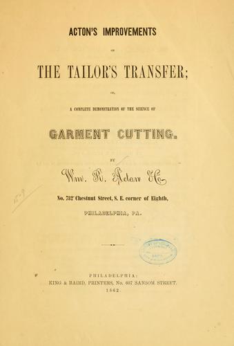 Cover for Acton's improvements on The tailor's transfer