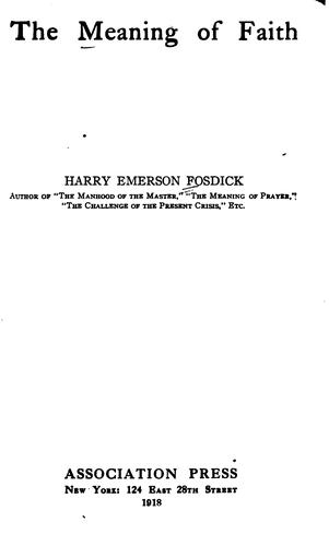 Cover for The meaning of faith