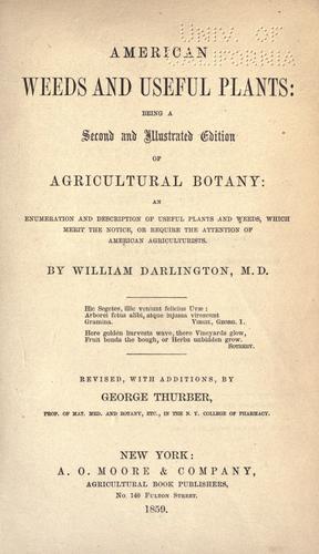 Cover for American weeds and useful plants