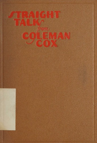 Cover for Straight talk from Coleman Cox.
