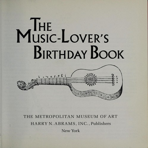 Cover for Music Lover's Birthday Book