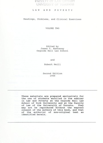 Cover for Law and poverty