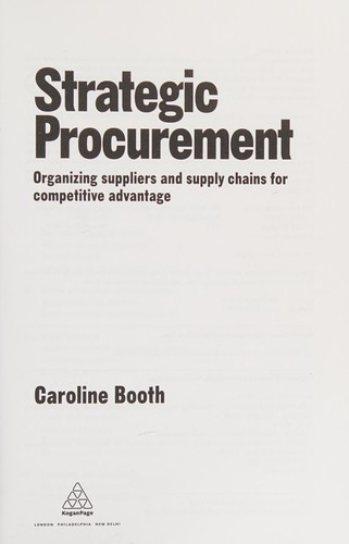 Cover for Strategic procurement