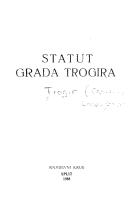 Cover for Statut grada Trogira