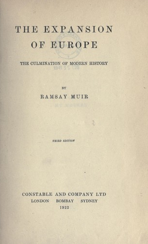 Cover for The expansion of Europe