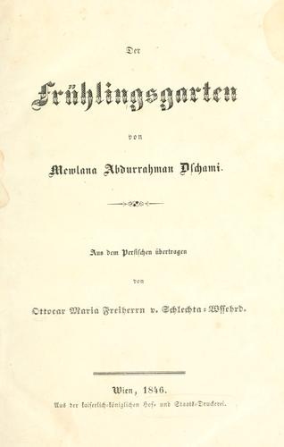 Cover for Der Fr©·uhlingsgarten