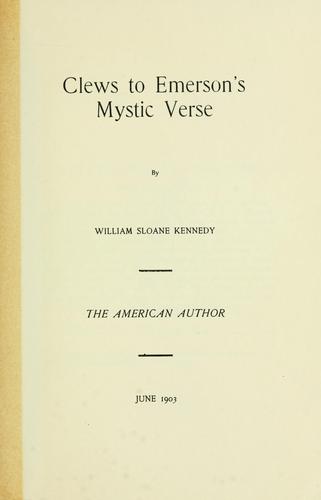 Cover for Clews to Emerson's mystic verse