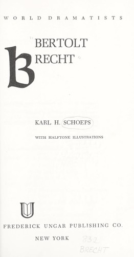 Cover for Bertolt Brecht