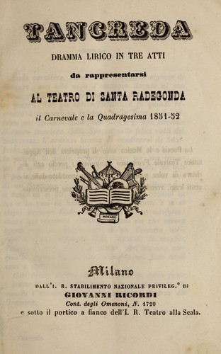 Cover for Tancreda