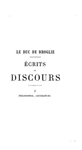 Cover for Écrits et discours.