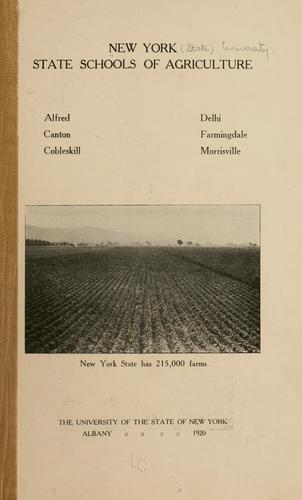 Cover for New York state schools of agriculture