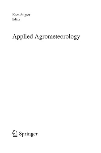 Cover for Applied agrometeorology