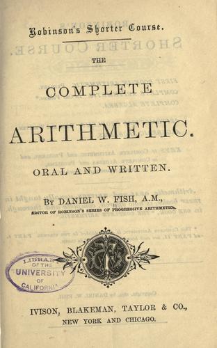 Cover for The complete arithmetic