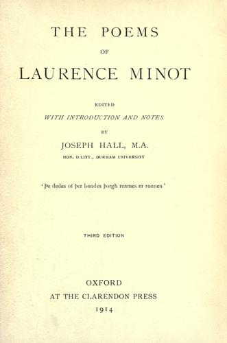 Cover for The poems of Laurence Minot