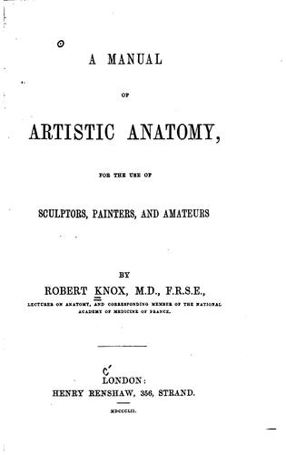 Cover for A manual of artistic anatomy