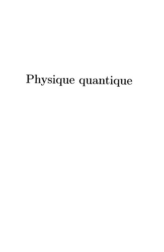 Cover for Physique quantique