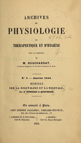 Cover for Mémoire sur la digitaline et la digitale