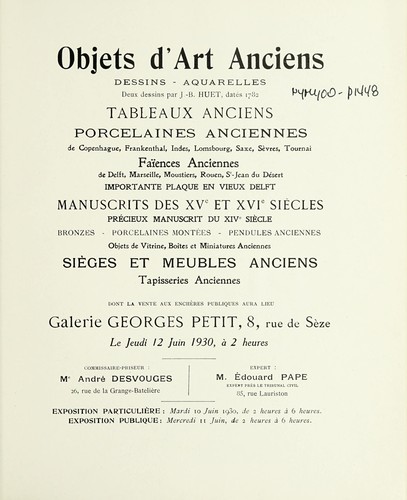 Cover for Objets d'art anciens