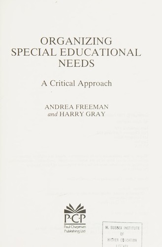 Cover for Organizing Special Education Needs