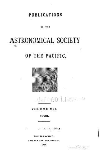 Cover for Publications of the Astronomical Society of the Pacific