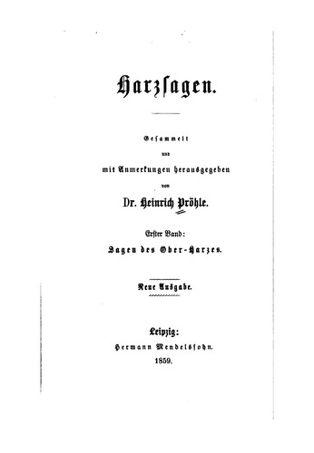 Cover for Harzsagen