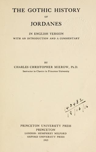 Cover for The Gothic history of Jordanes