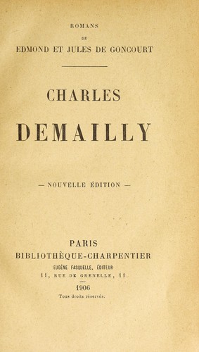 Cover for Charles Demailly
