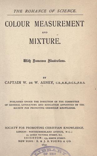 Cover for Colour measurement and mixture.