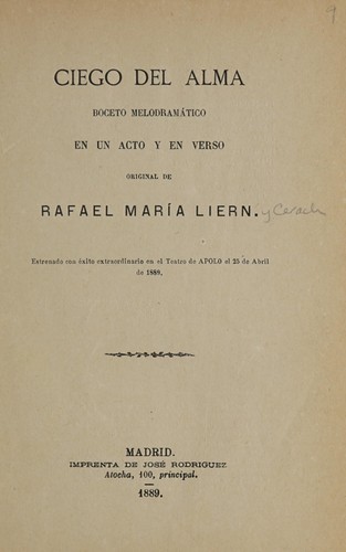 Cover for Ciego del alma