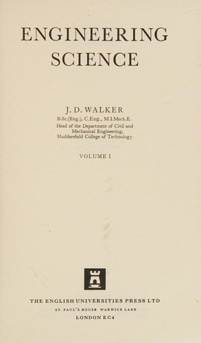 Cover for Engineering science. .